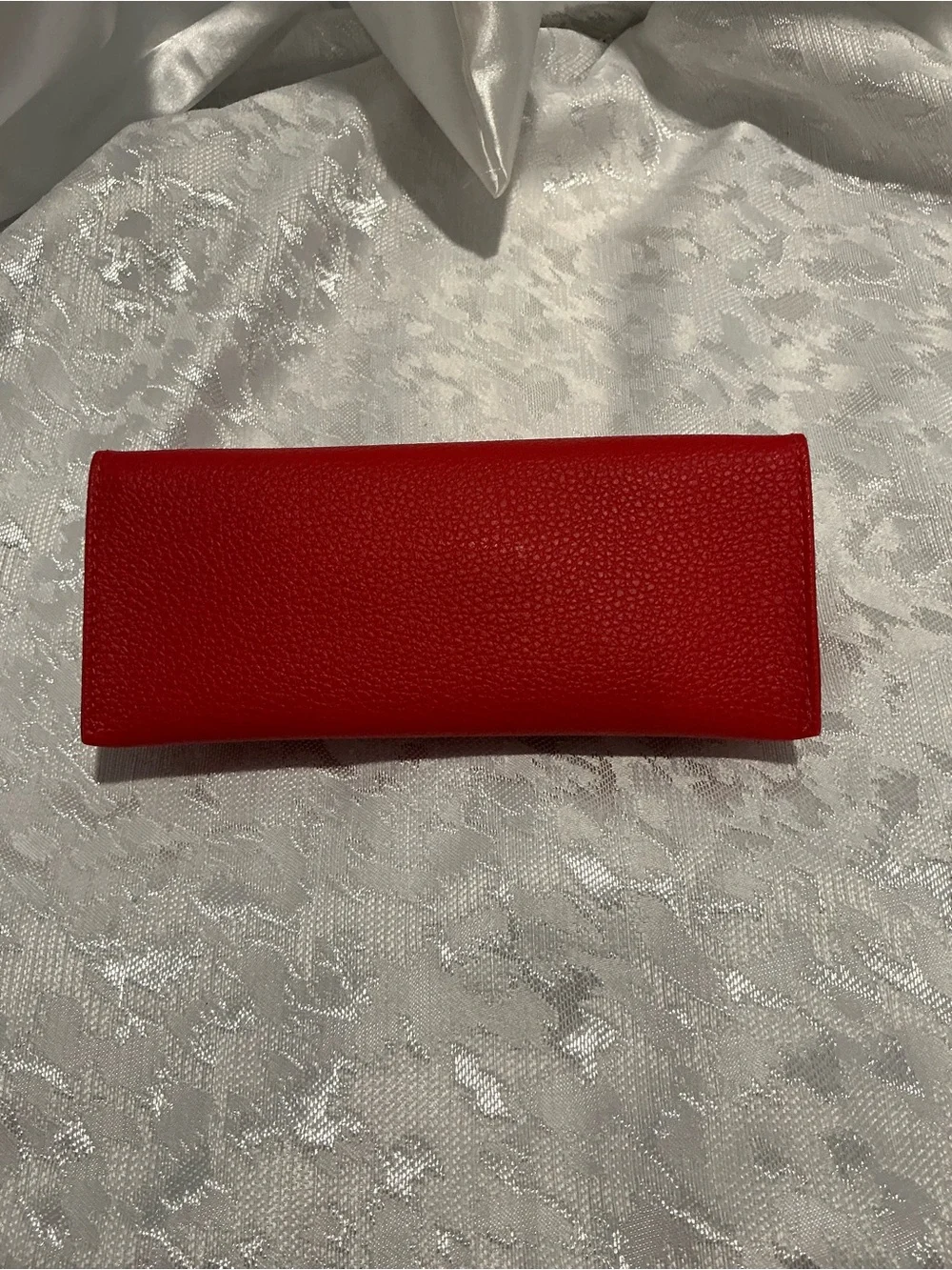 GUESS Red Pebbled Leather Eyewear Pouch